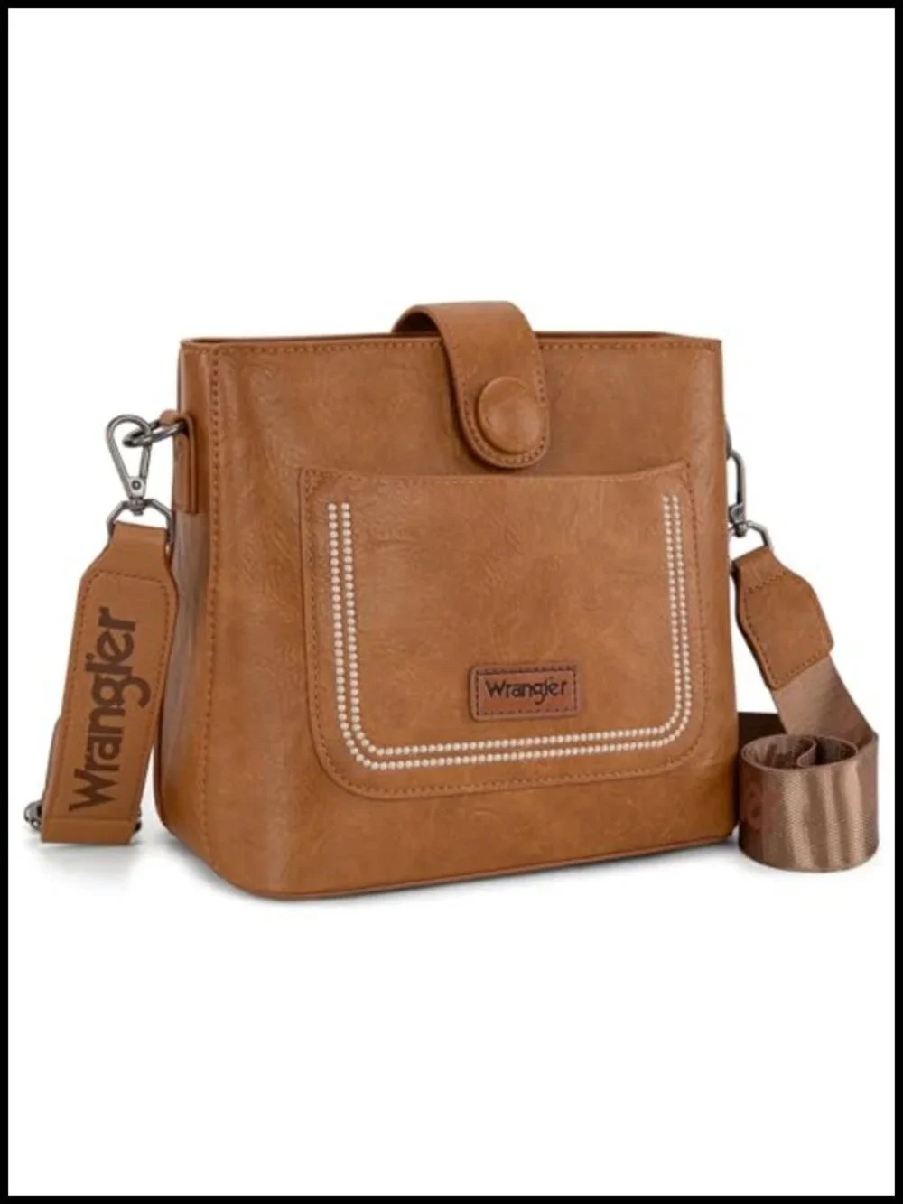 Faux Leather Crossbody Bag with Detachable Strap, Small Shoulder Purse for Women